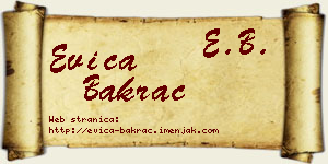 Evica Bakrač vizit kartica